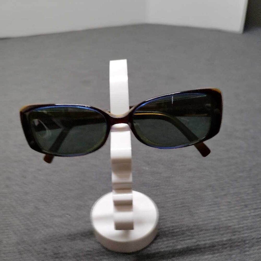 Anne Klein Women's Sunglasses Rectangle Brown Blue Accent Tortoise Shell Frames